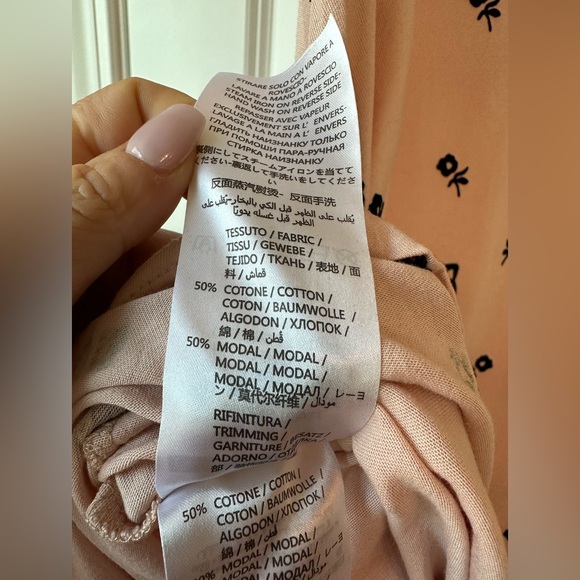 MCQ ALEXANDER MCQUEEN FLORAL AND SWALLOW PRINT DRESS IN ROSA (SIZE M) - Picture 7 of 12